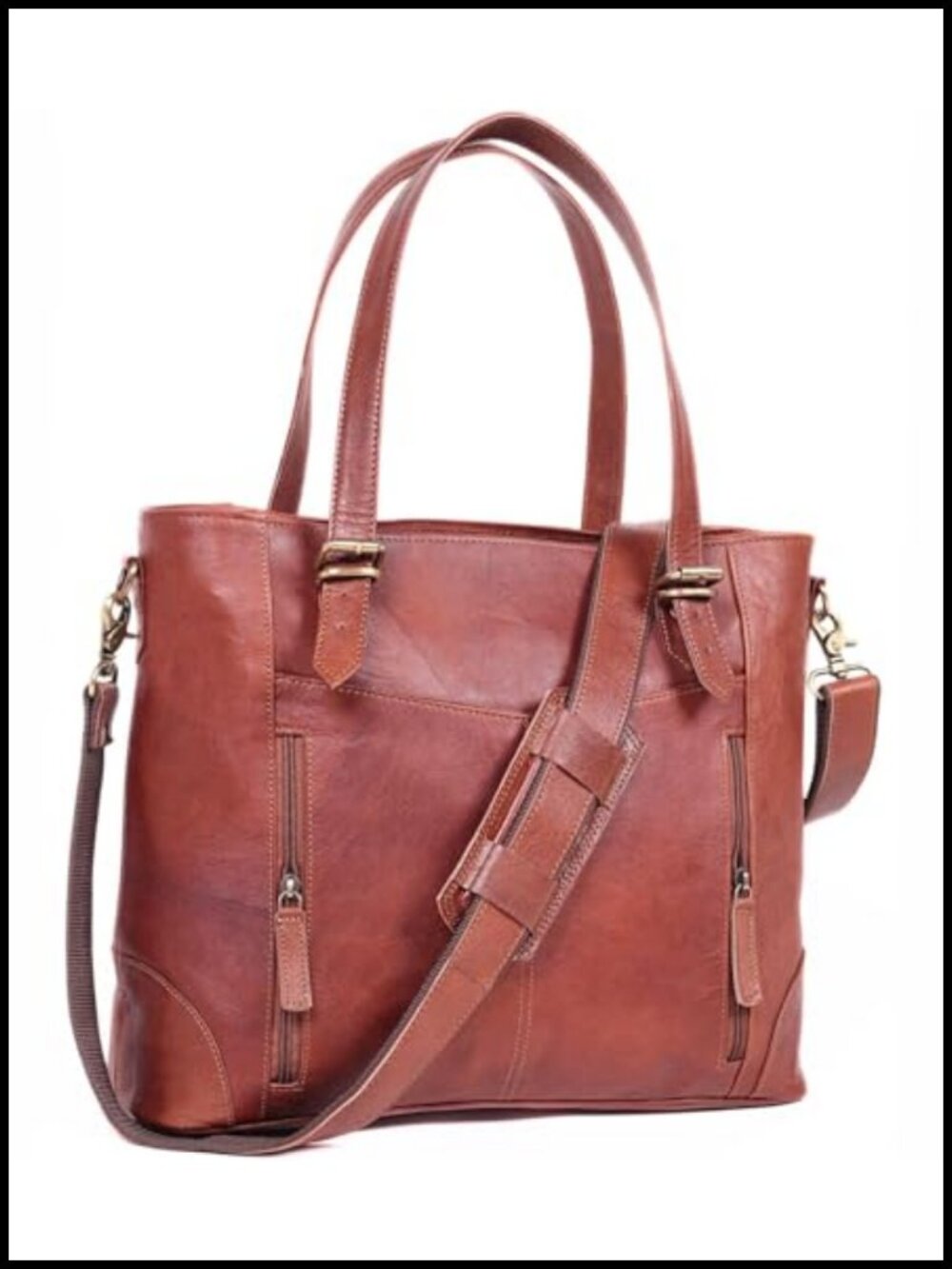 Genuine Leather Laptop Tote Bag for Women 17 inch Briefcase